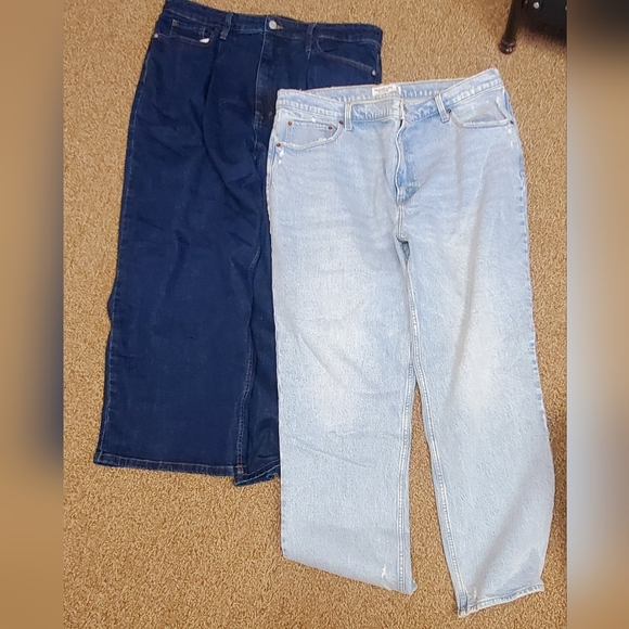 Banana Republic wide leg trouser jean and AF light rinse wide leg jean set - Picture 2 of 4